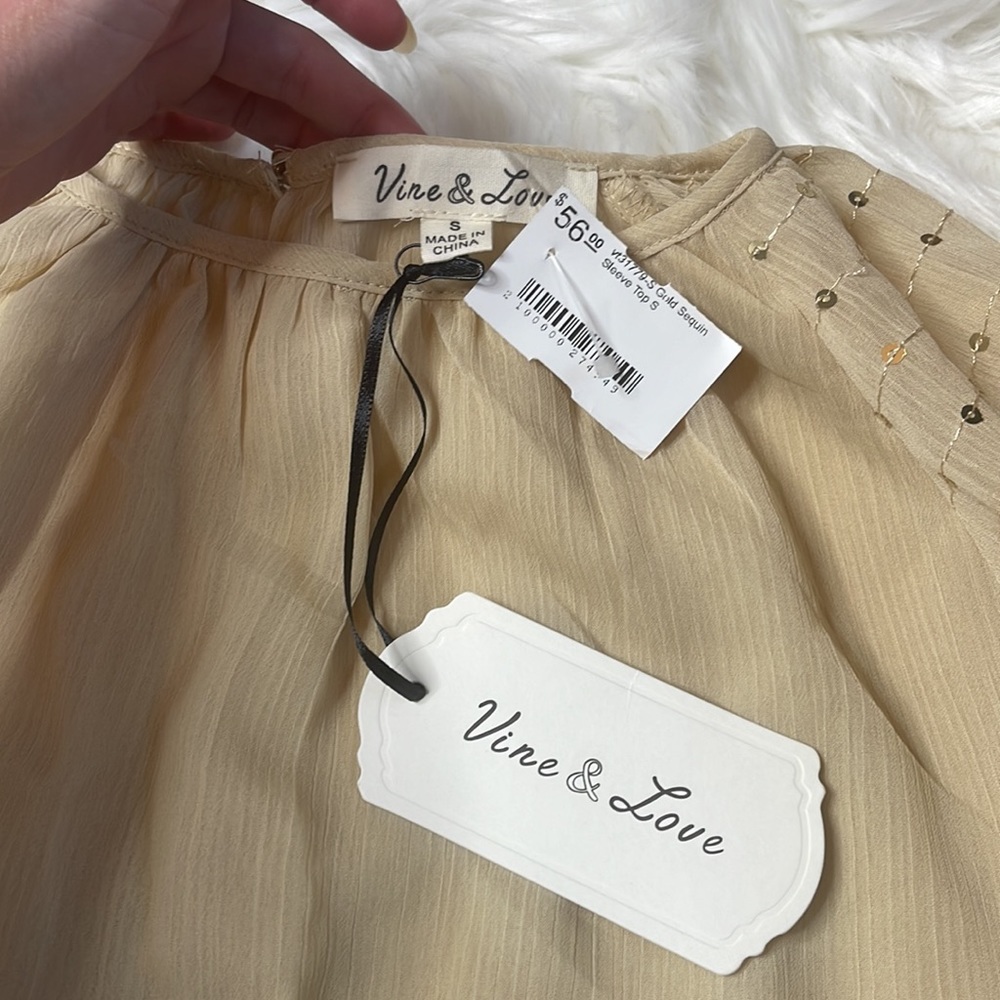 Gold Sheer Blouse - Picture 5 of 7